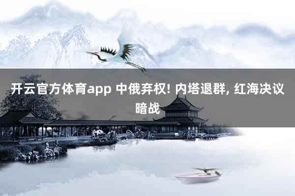 开云官方体育app 中俄弃权! 内塔退群, 红海决议暗战