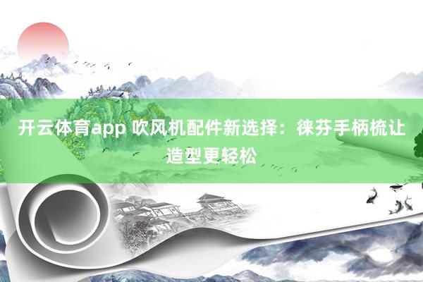 开云体育app 吹风机配件新选择：徕芬手柄梳让造型更轻松
