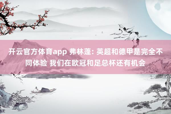 开云官方体育app 弗林蓬: 英超和德甲是完全不同体验 我们在欧冠和足总杯还有机会