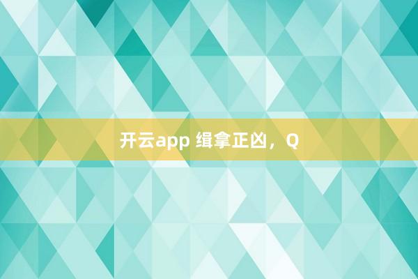 开云app 缉拿正凶,Q
