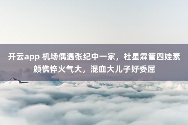 开云app 机场偶遇张纪中一家，杜星霖管四娃素颜憔悴火气大，混血大儿子好委屈